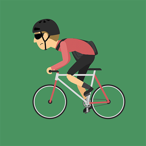 Ciclista Animado en Bici de Ruta